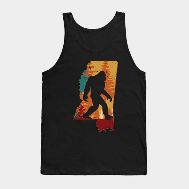 Bigfoot Retro Vintage Sasquatch Mississippi Tank Top by ryanjaycruz